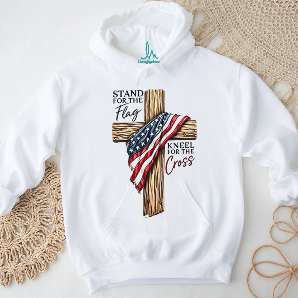 Patriotic Stand For The Flag Kneel For The Cross Faith T Shirt