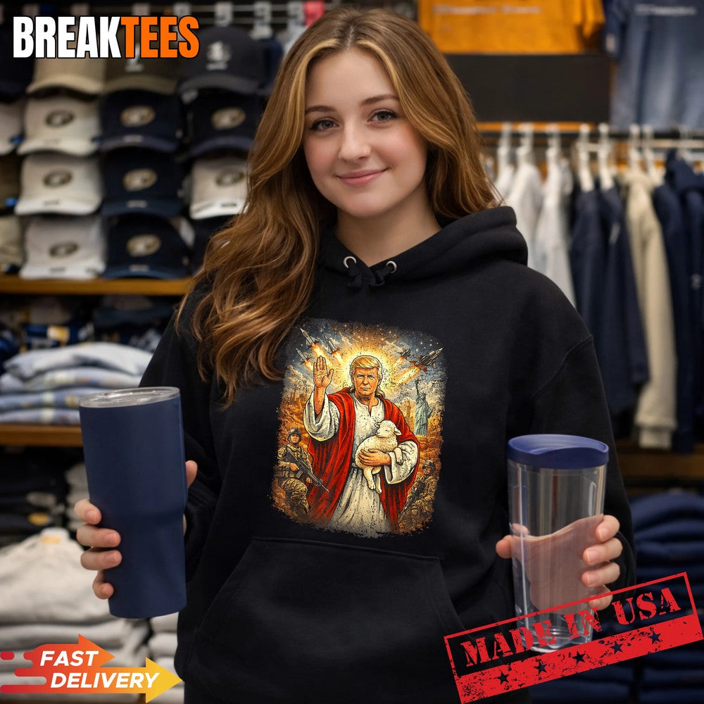 Patriotic Trump Jesus Christian Healer Savior Faith Freedom Shirt