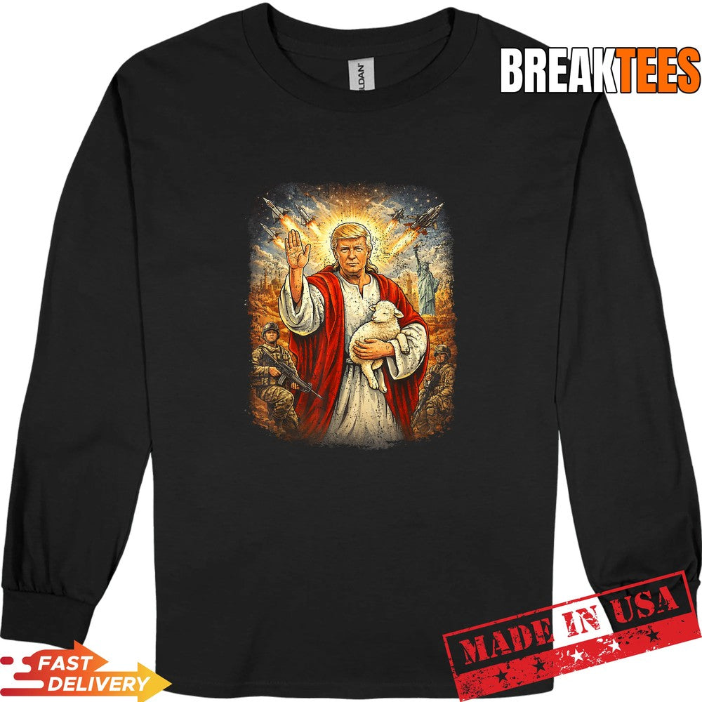 Patriotic Trump Jesus Christian Healer Savior Faith Freedom Shirt