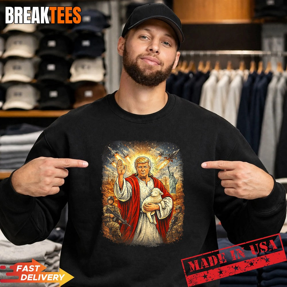 Patriotic Trump Jesus Christian Healer Savior Faith Freedom Shirt