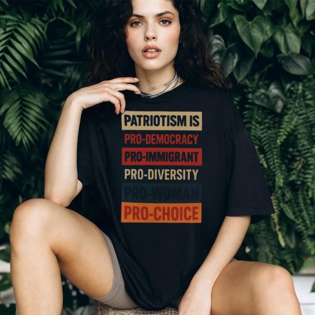 Patriotism Is Pro Democracy Retro Color Block T Shirt
