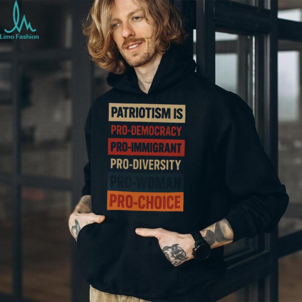 Patriotism Is Pro Democracy Retro Color Block T Shirt
