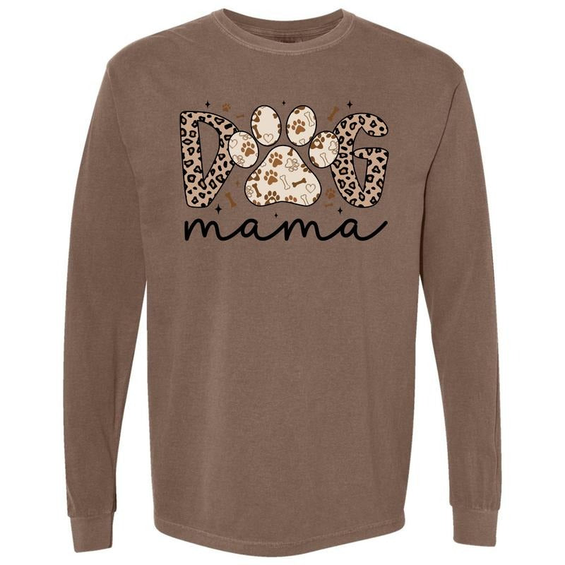 Pattern Dog Mama Comfort Colors Long Sleeve T-Shirt 'NLB' Hoodie, Sweatshirt | PodTeesHub.com