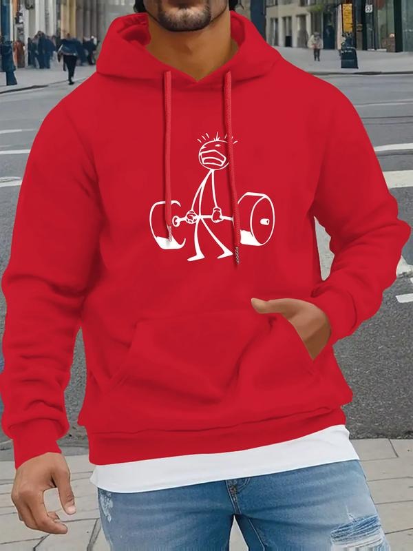 Pattern Letter Print Men's Hooded Sweatshirt New Spring and Autumn Winter Solid Color Printed Hoodie Top Loose Style T-Shirts