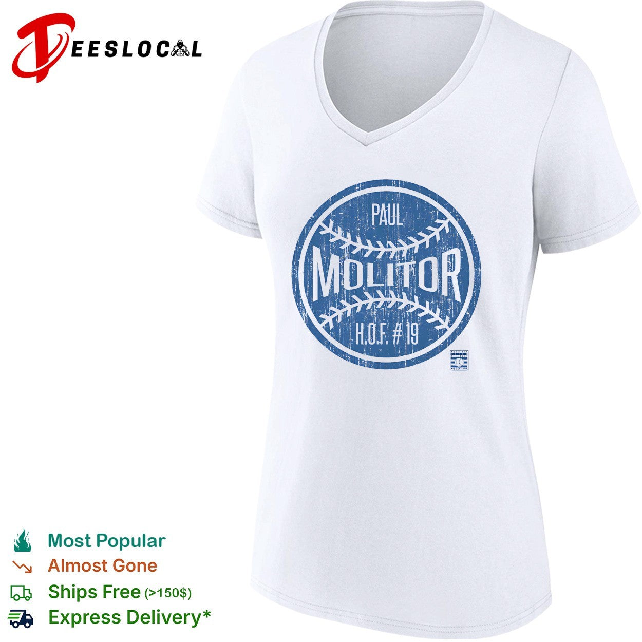Paul Molitor HOF 19 Toronto Blue Jays baseball vintage shirt