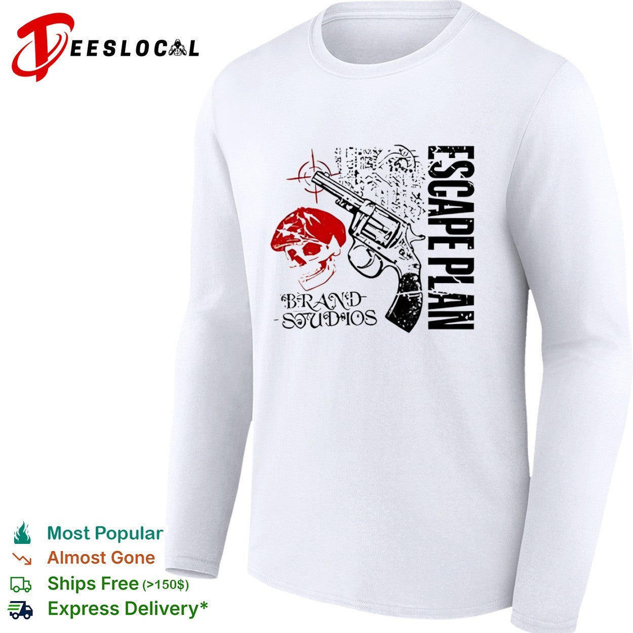 Peaky Blinders Escape Plan Brand Studios revolver skull shirt