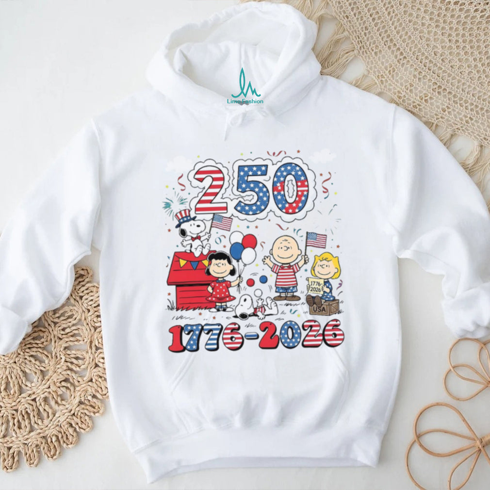 Peanuts 250 Years 1776 2026 Patriotic Celebration Kids Shirt