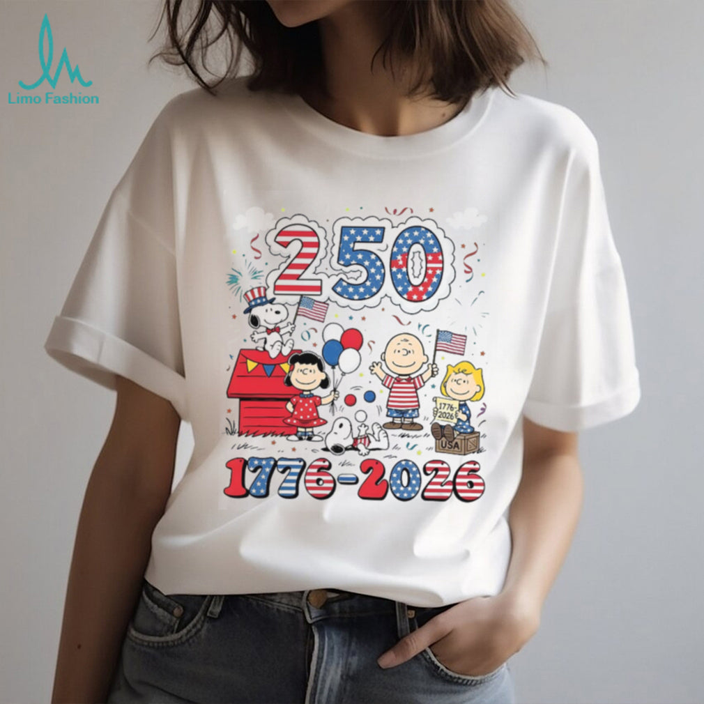 Peanuts 250 Years 1776 2026 Patriotic Celebration Kids Shirt