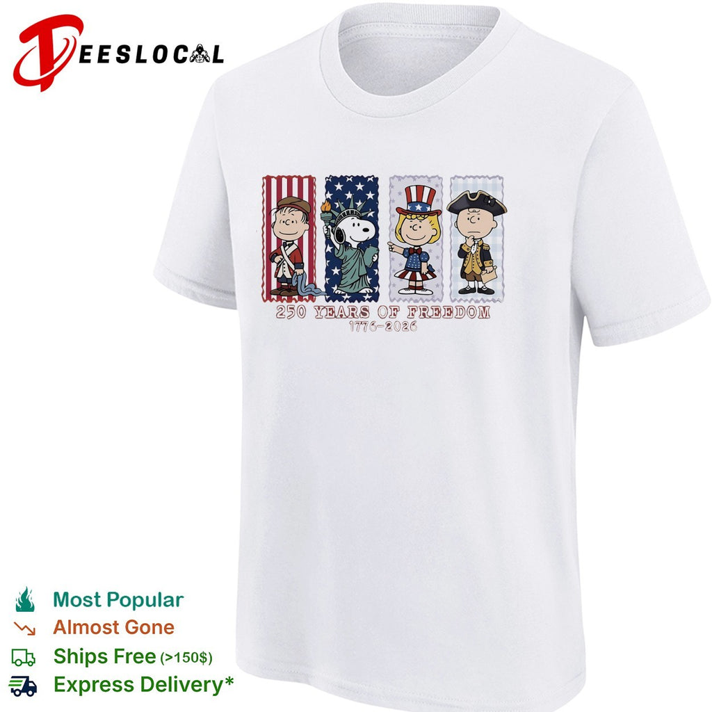 Peanuts 250 years of freedom America 1776 2026 shirt