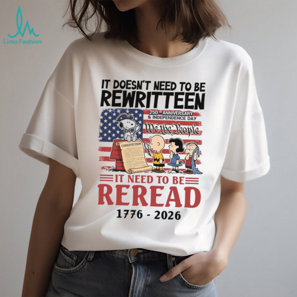 Peanuts Gang Rewritten Constitution 250th Anniversary Patriotic Shirt