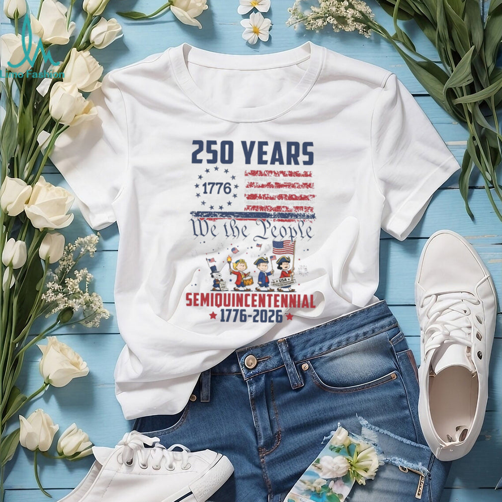 Peanuts Gang Semiquincentennial 250 Years 1776 2026 Patriotic Shirt