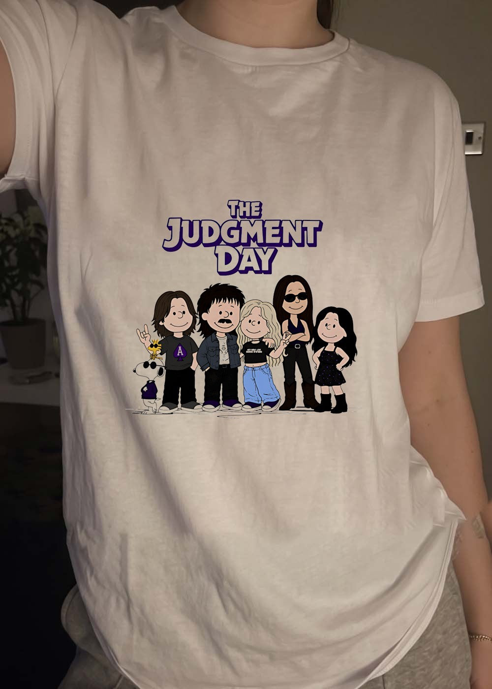 Peanuts Style The Judgment Day Character Cartoon T-Shirt