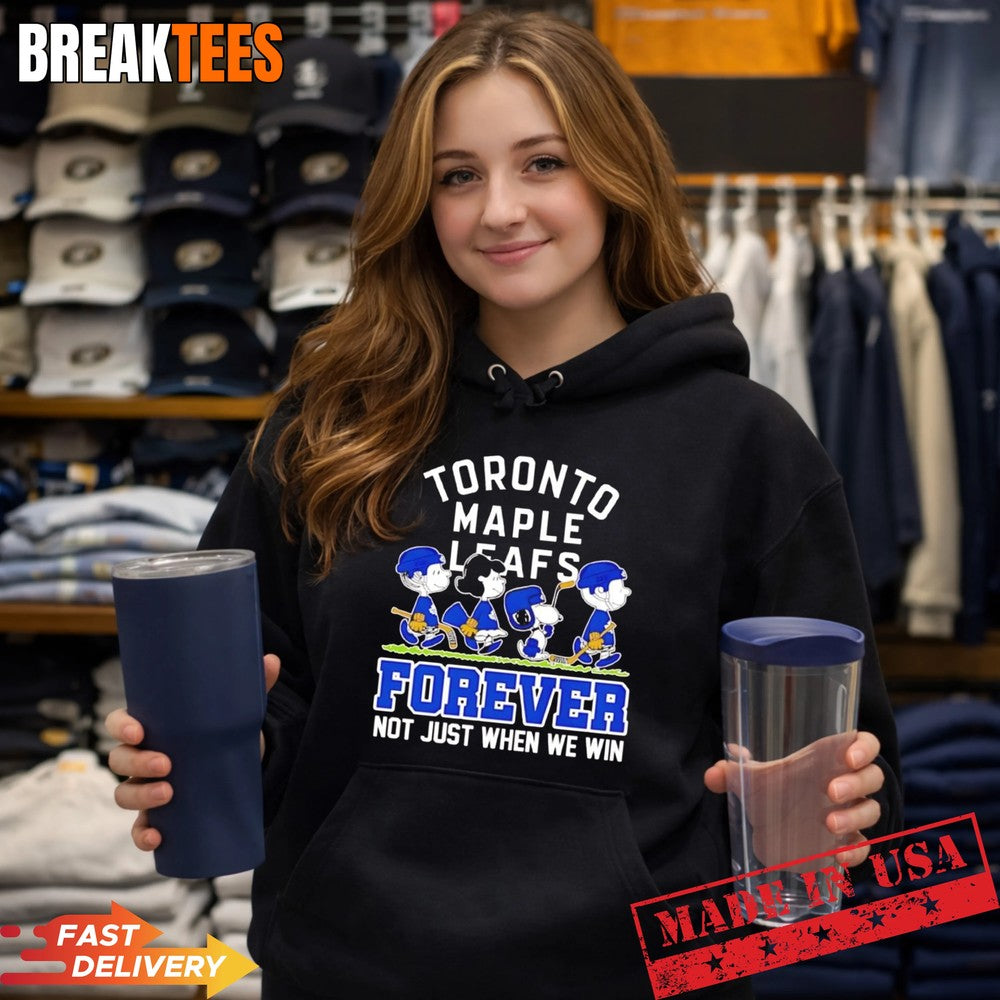 Peanuts X Toronto Maple Leafs NHL forever not just when we win cartoon t-s