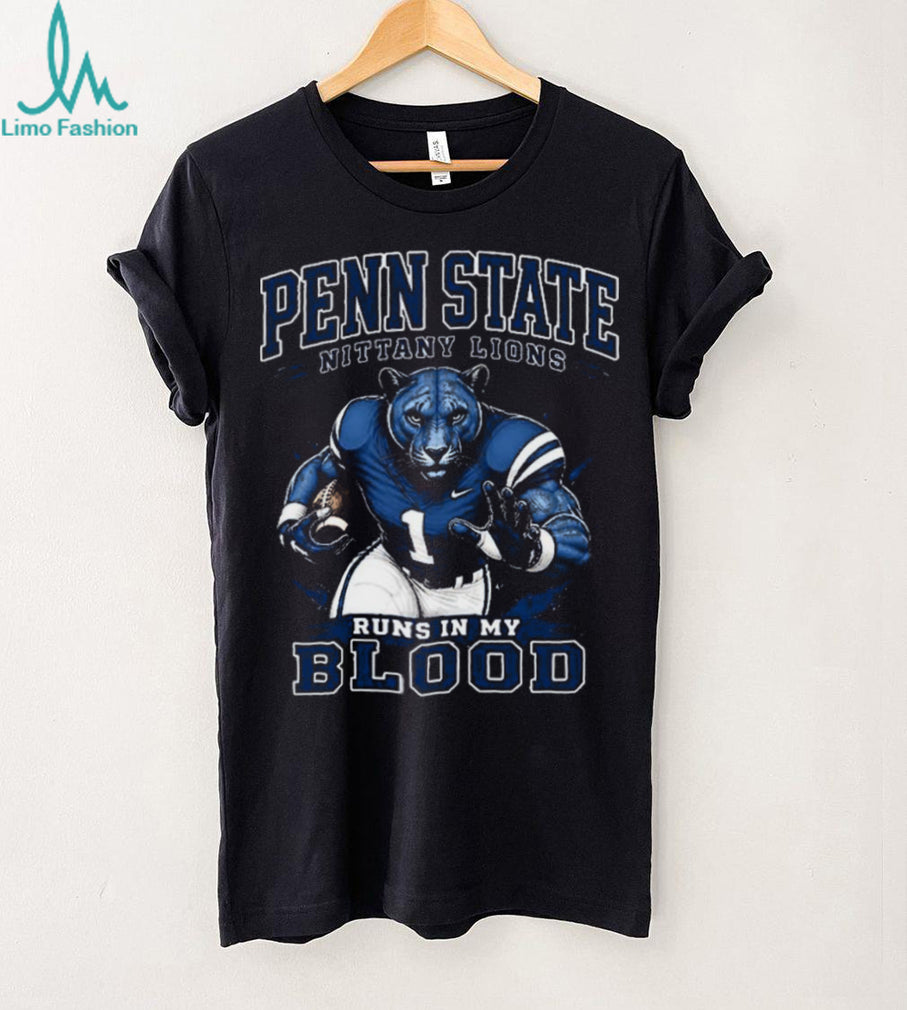 Penn State Nittany Lions Runs In My Blood Fan Retro Men Women Shirt