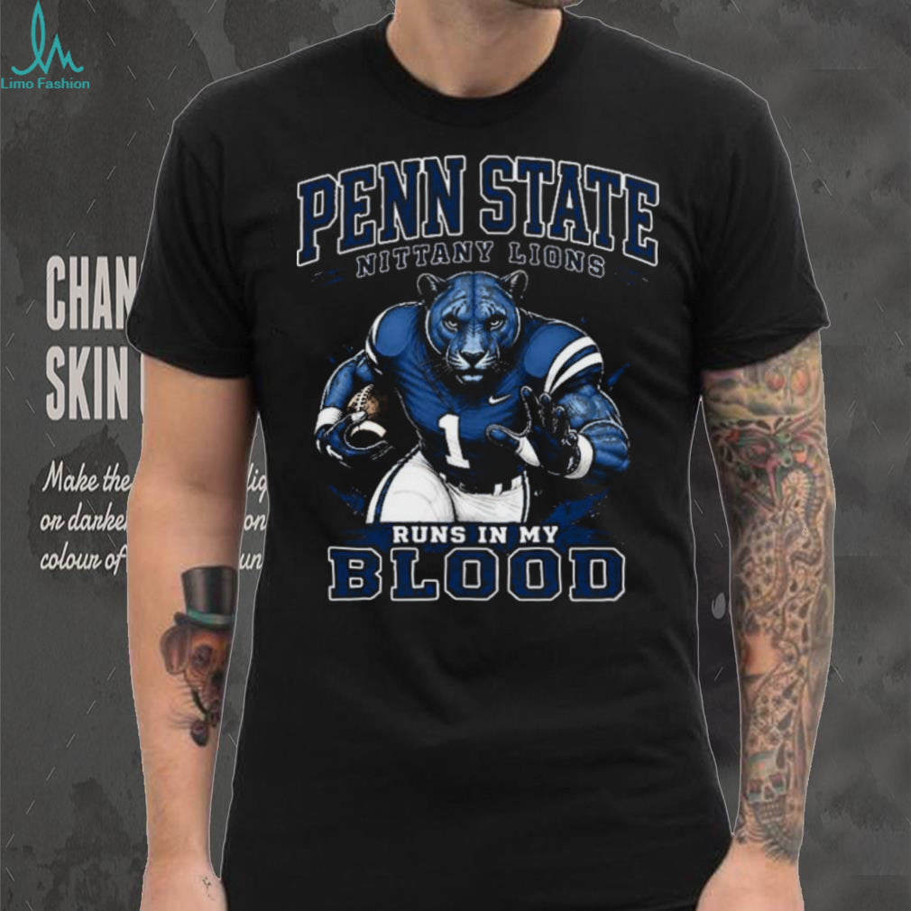 Penn State Nittany Lions Runs In My Blood Fan Retro Men Women Shirt