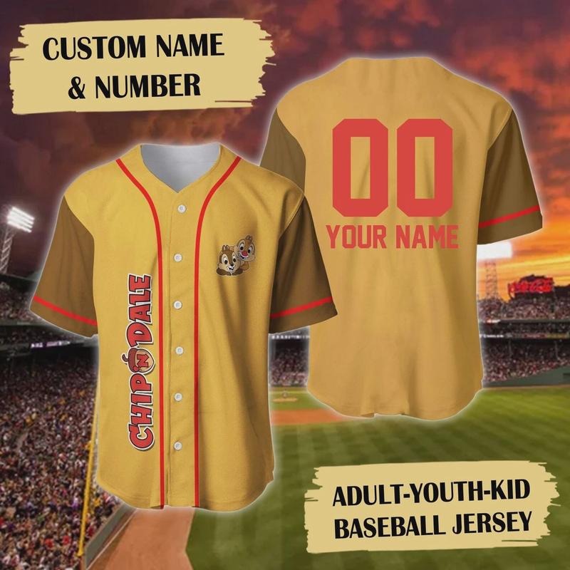 Personalized Animated Chipmunk 3D Baseball Jersey Shirt Hoodie, Sweatshirt | PodTeesHub.com