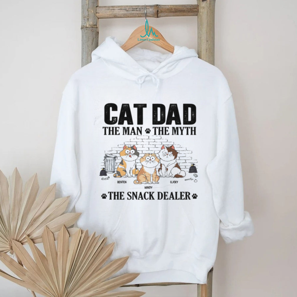 Personalized Cat Dad The Man The Myth The Snack Dealer Graphic T Shirt
