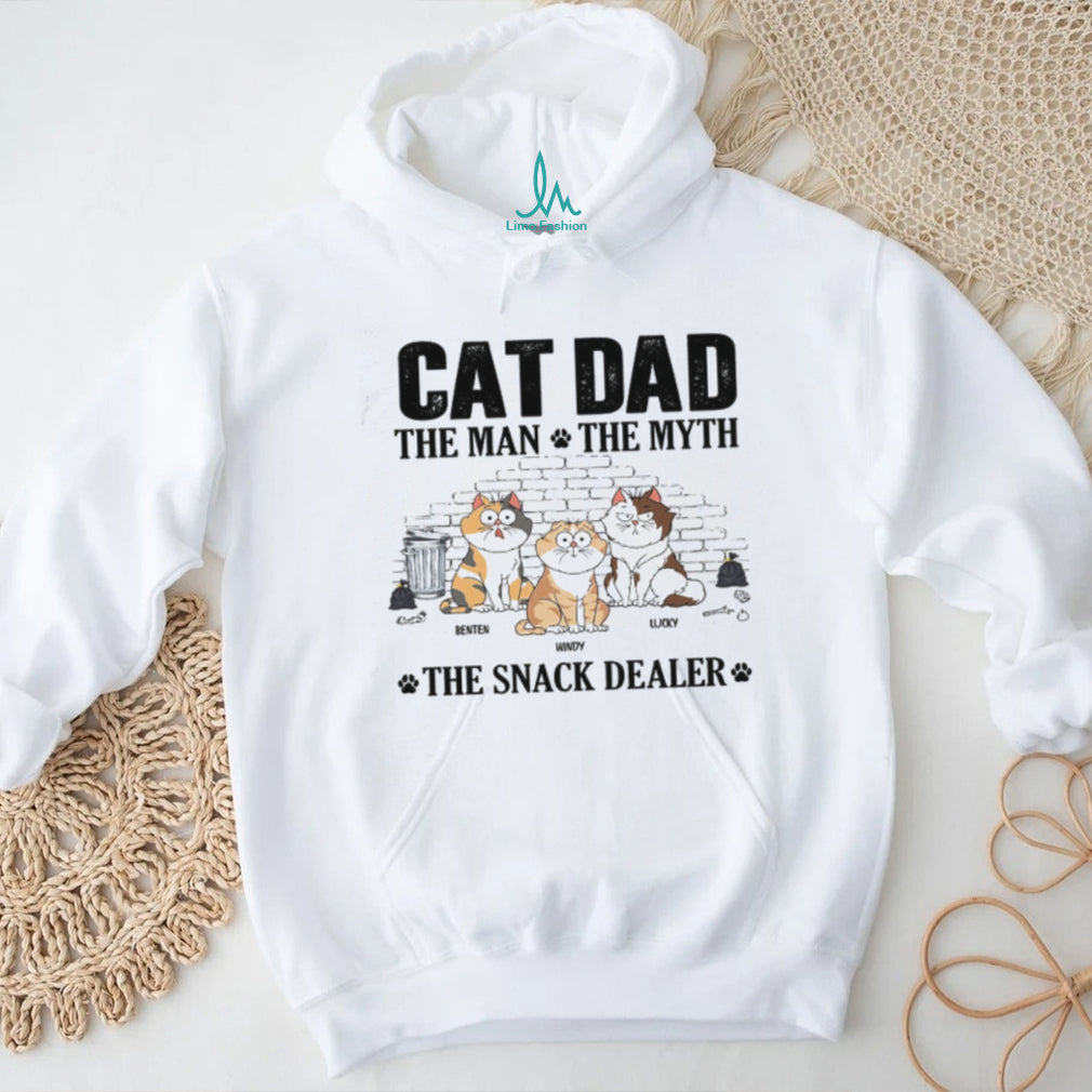 Personalized Cat Dad The Man The Myth The Snack Dealer Graphic T Shirt