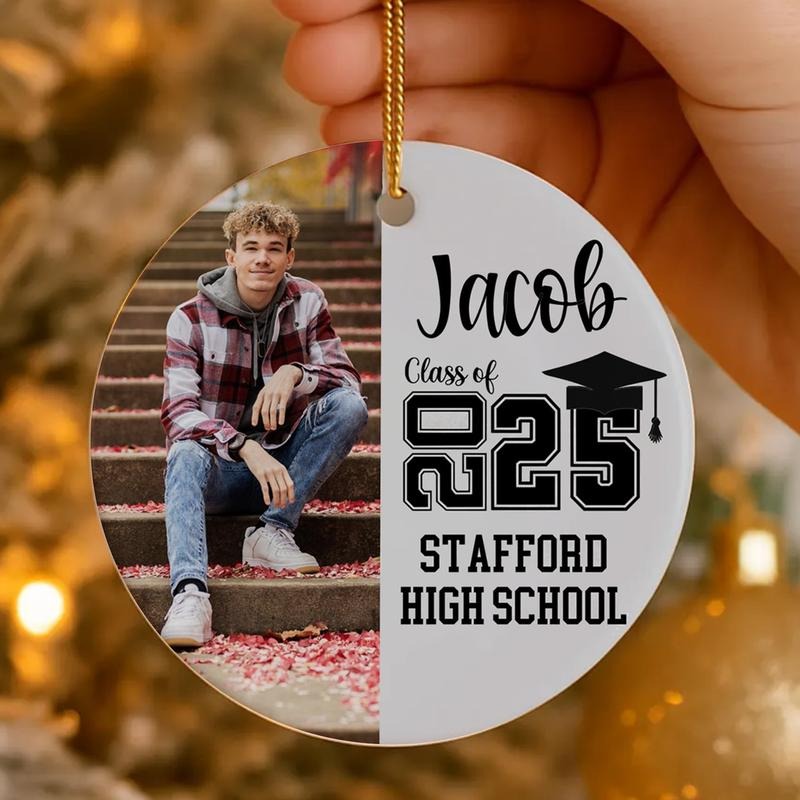 Personalized Graduation Photo Christmas Ornament: Class of 2026, Senior Keepsake Gift, High School or College Graduation...