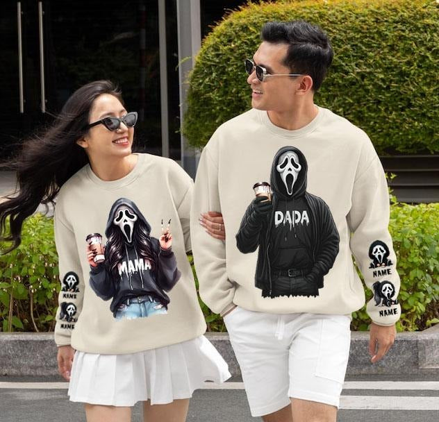 Personalized Halloween Sweatshirt for Mom and Dad, Custom Kids' Names Sweatshirt, Spooky Mom Sweatshirt, Halloween Shirt...