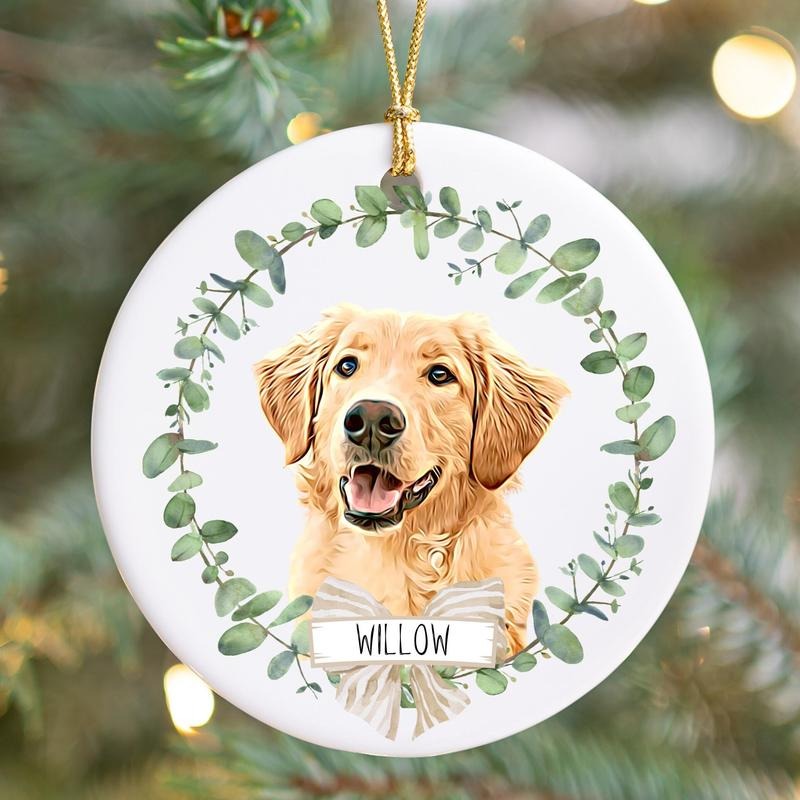 Personalized Pet Ornament Using Pet's Photo + Name - Custom Ornament Christmas Dog Ornament Personalized Dog Ornament...