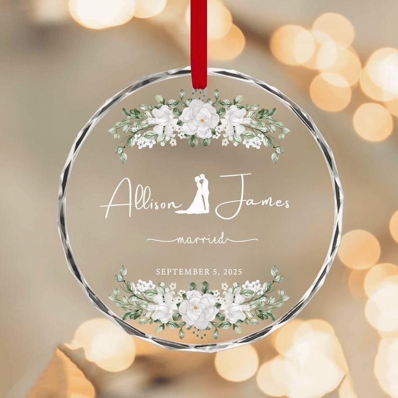 Personalized Wedding Glass Ornament 2025: Christmas Married Ornament T-Shirts, Hoodie, Sweatshirt | PodTeesHub.com