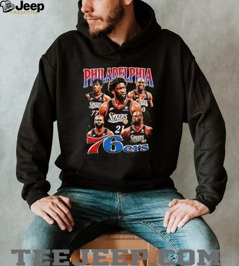 Philadelphia 76ers Collage Featuring Joel Embiid and LeBron James shirt