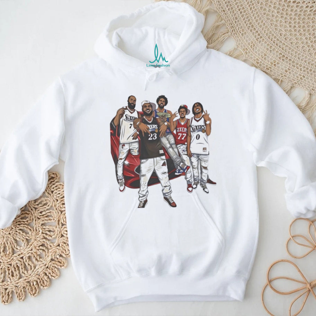 Philadelphia 76ers Sixers Starting 5 SWAG team illustration shirt