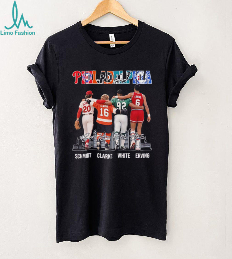 Philadelphia Schmidt Clarke White Erving skyline signature shirt