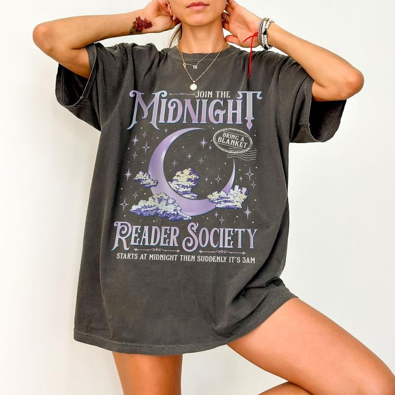 PhillipsAmy Night Owl Reader Comfort Colors Shirt, Late Night Reading Book Club Shirt, Trendy Book Shirt, Book Lover...