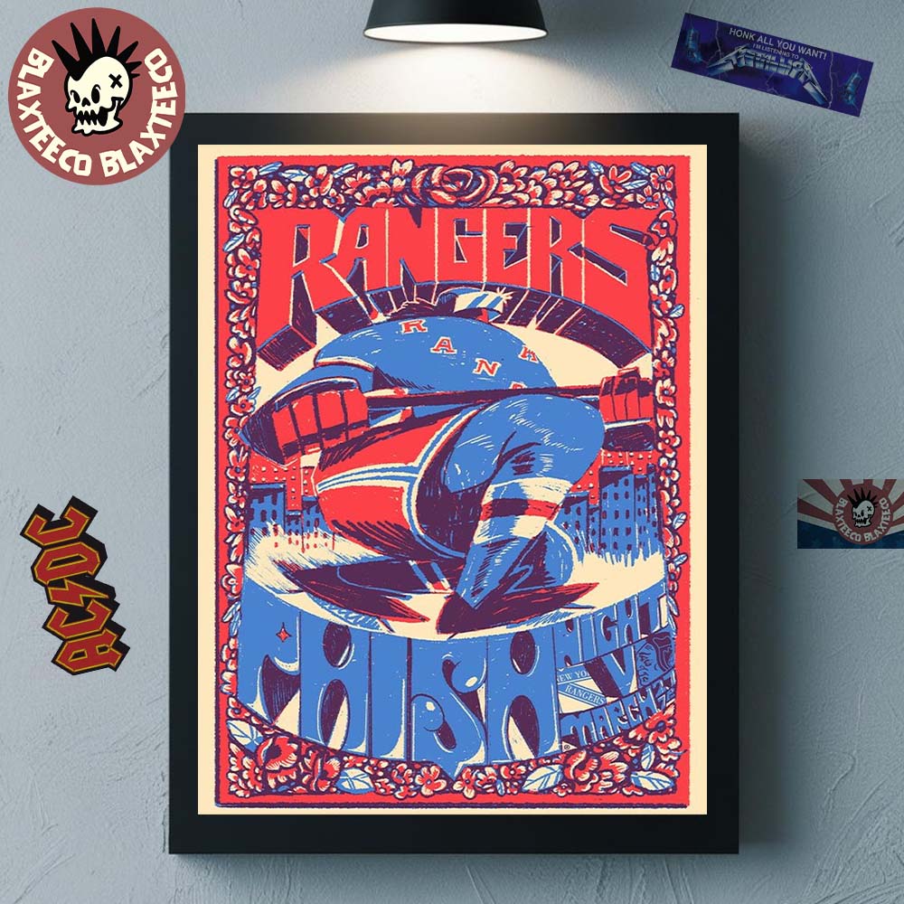 Phish X New York Rangers Vs Chicago Blackhawks Match Show At Madison Square Garden In New York On March 27 2026 Poster Canvas