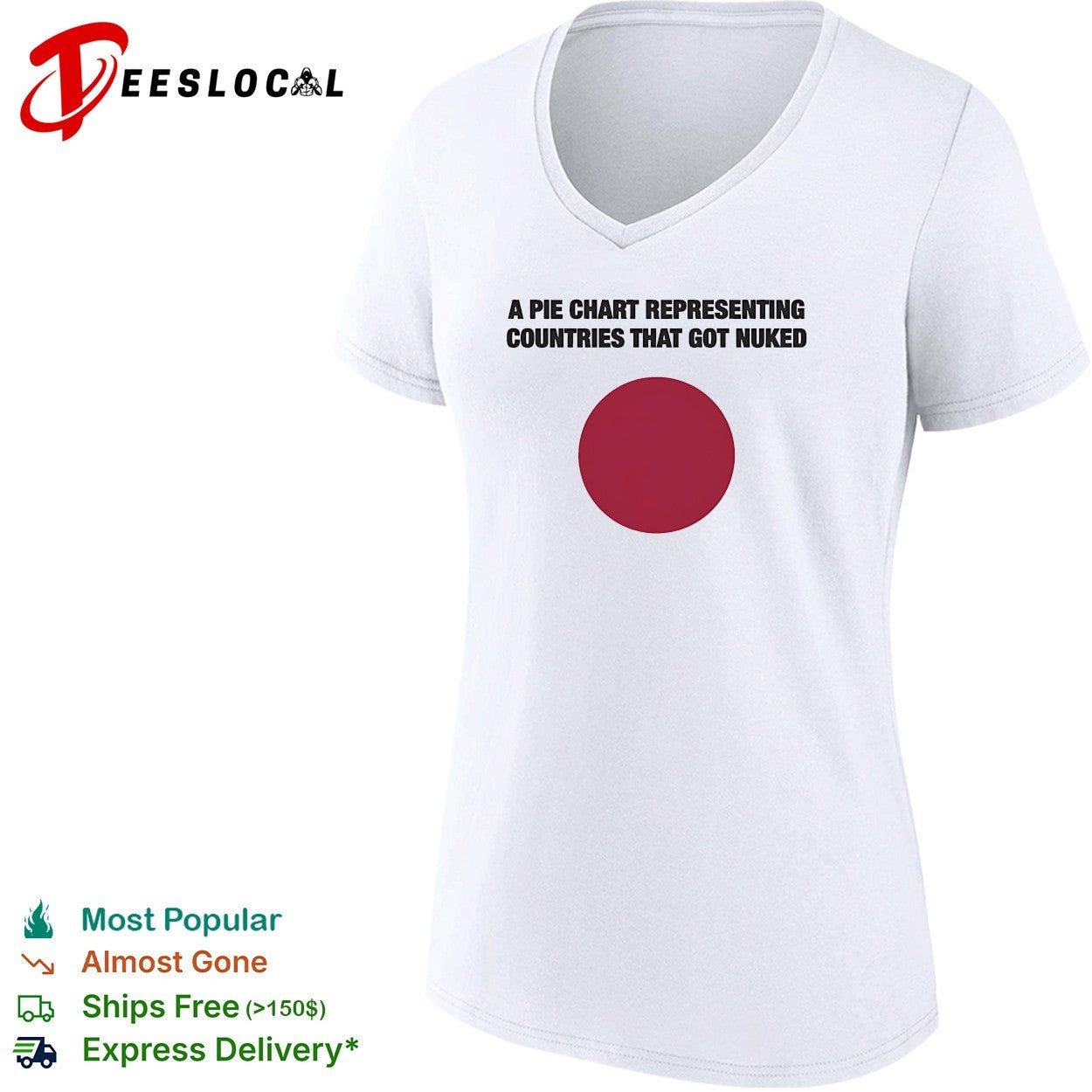 Pie chart representing countries that got nuked Japan flag shirt
