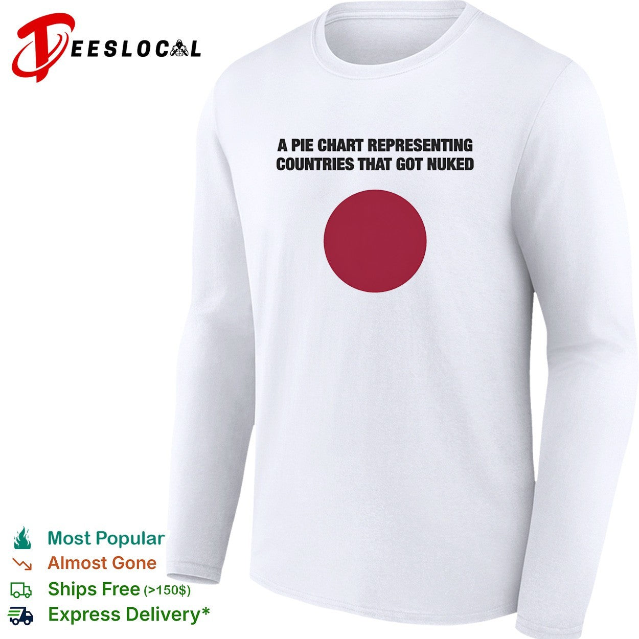 Pie chart representing countries that got nuked Japan flag shirt
