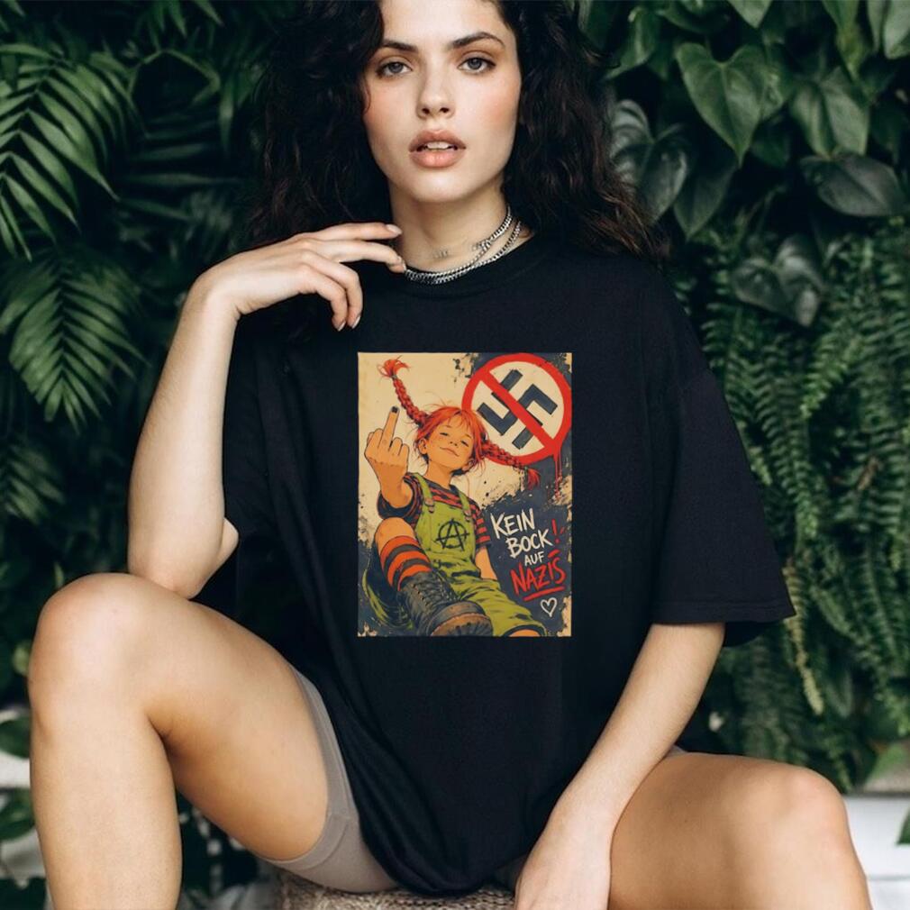 Pippi Longstocking kein bock auf Nazis middle finger vintage shirt