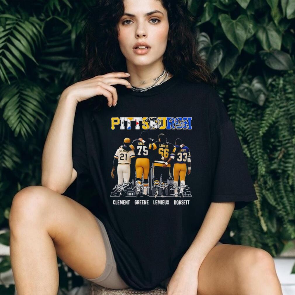 Pittsburgh Clement Greene Lemieux Dorsett signature shirt