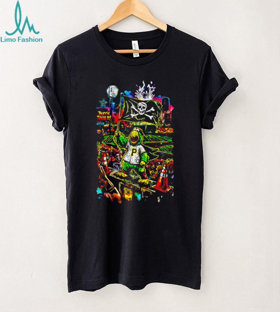 Pittsburgh Pirates Mascot Pirate Flag Stadium T Shirt