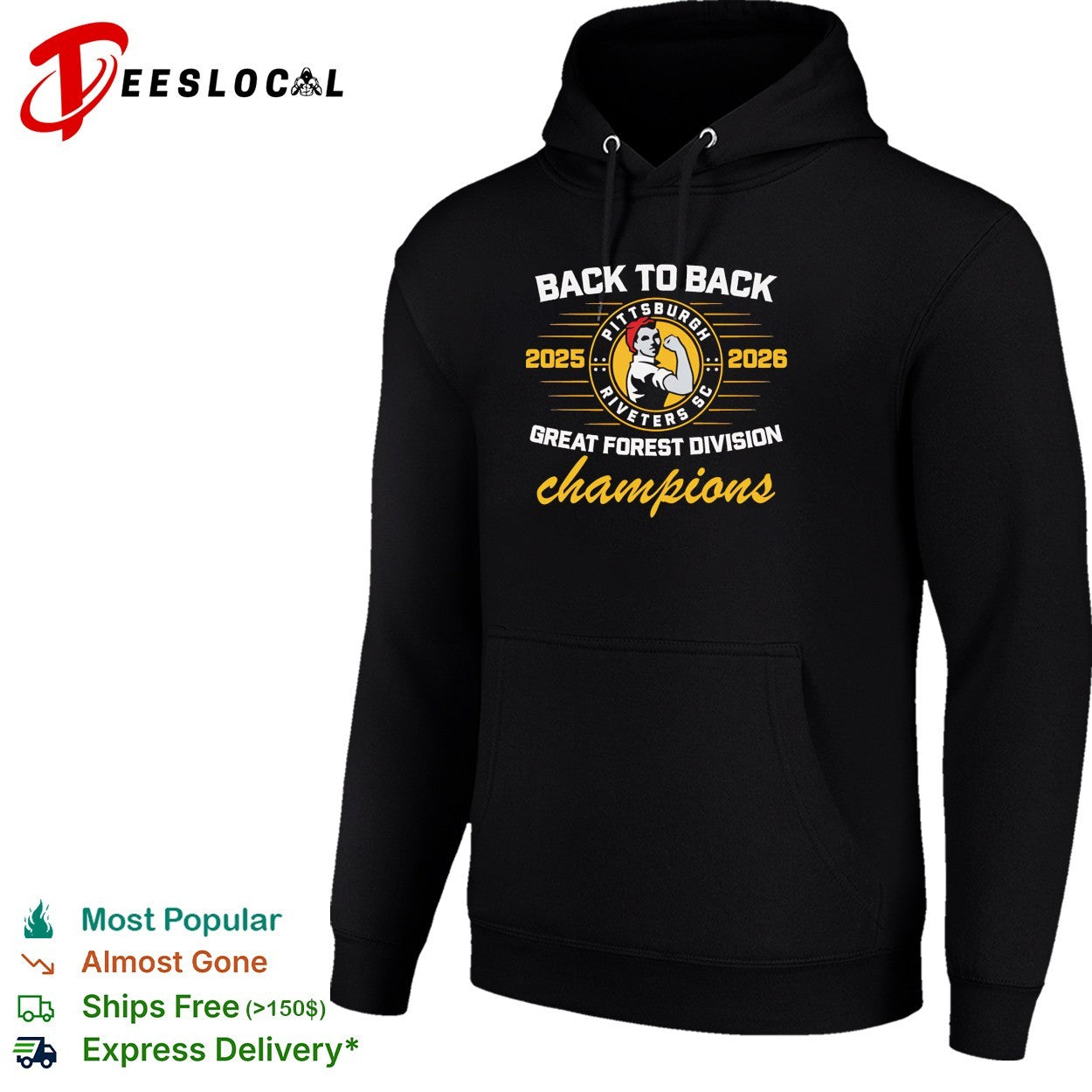Pittsburgh Riveters SC Back To Back Green Forest Champs shirt