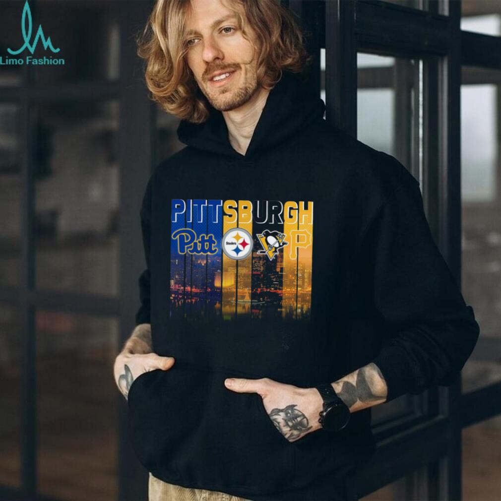 Pittsburgh Sports Teams City Skyline Vintage Retro Style Sports Fans Gift Shirt