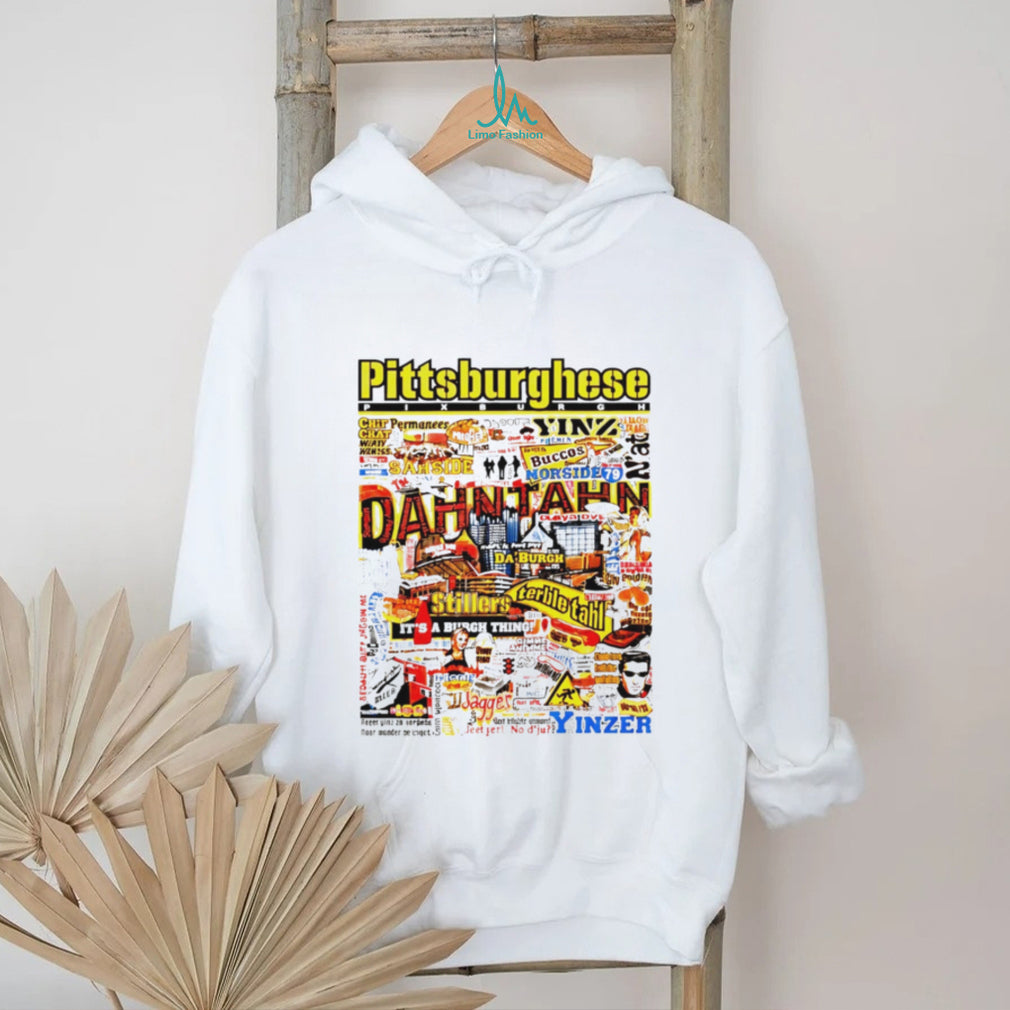 Pittsburghese Yinzer Slang Typography Collage T Shirt