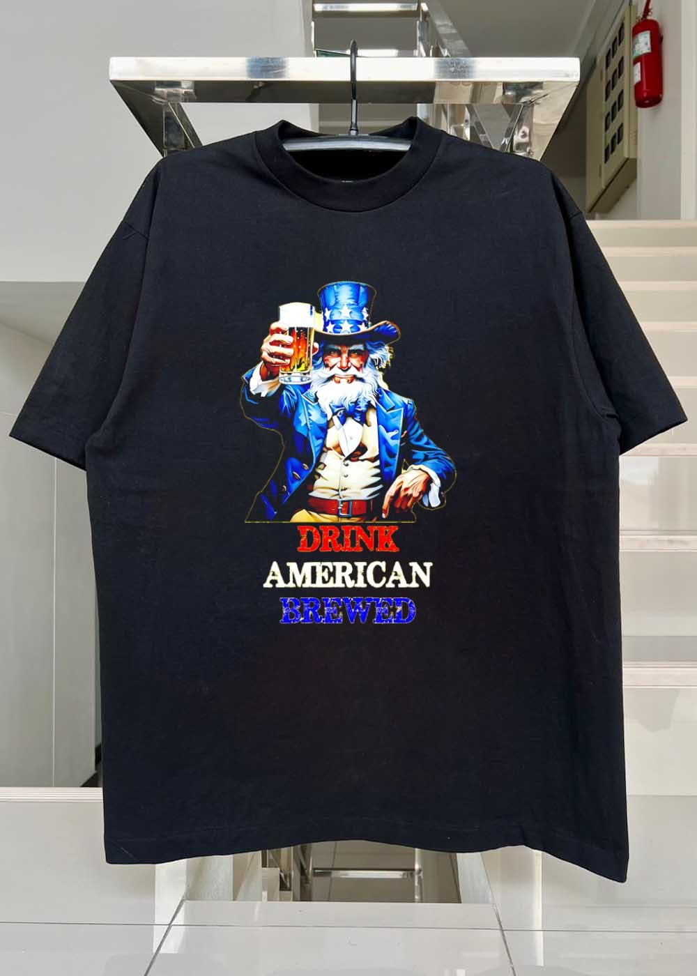 PlanetBeerGear Drink American Brewed Uncle Sam Beer T-Shirt