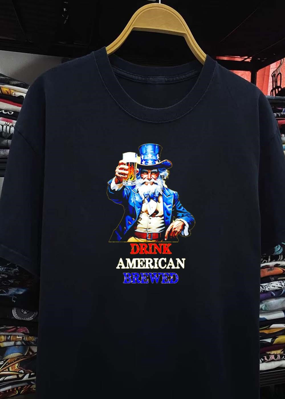 PlanetBeerGear Drink American Brewed Uncle Sam Beer T-Shirt