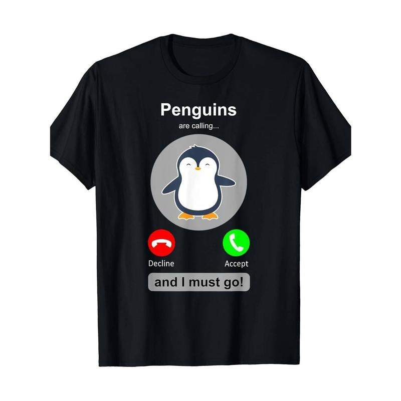 Playful Penguin Shirt Design Featuring Adorable Penguins On A Phone Call Hoodie, Sweatshirt | PodTeesHub.com