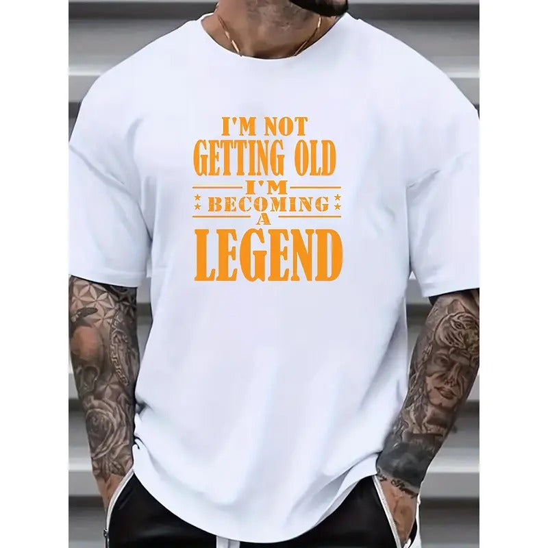 Plus Size Mens Legend in the Making Graphic Print T-Shirt