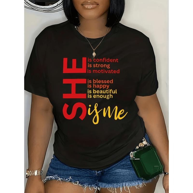 Plus Size Printed T-Shirt Women Casual Crew Neck Short Sleeve Tee White Hoodie, Sweatshirt | PodTeesHub.com