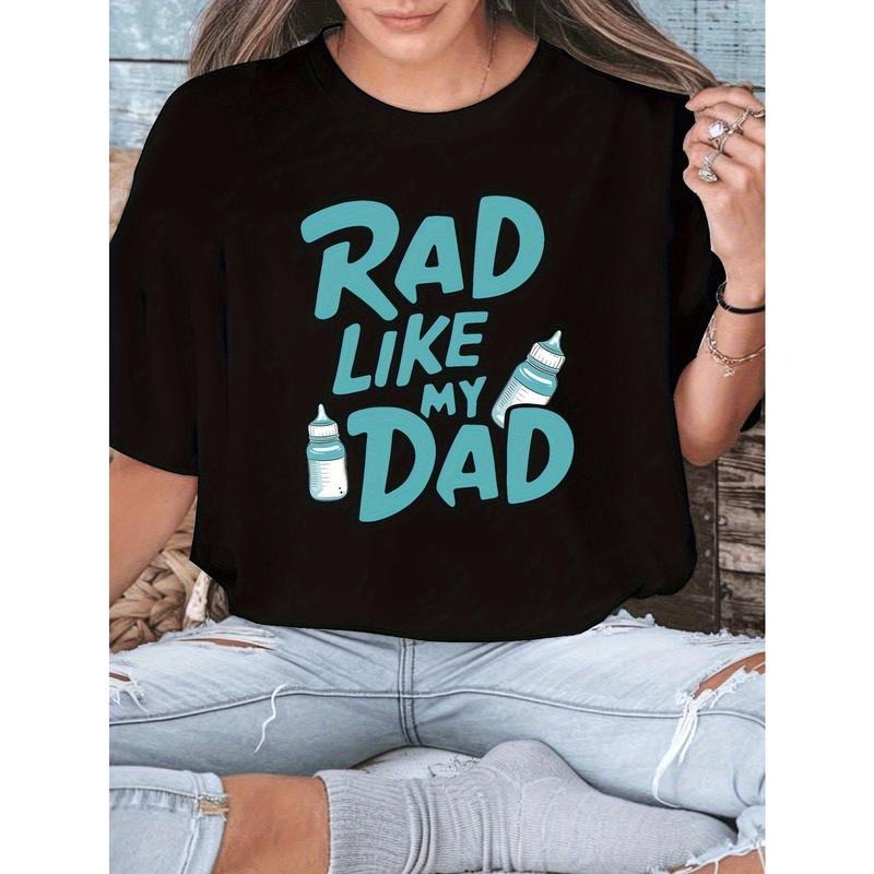 Plus-Size Women's "Rad Like My Dad" Graphic T-Shirt