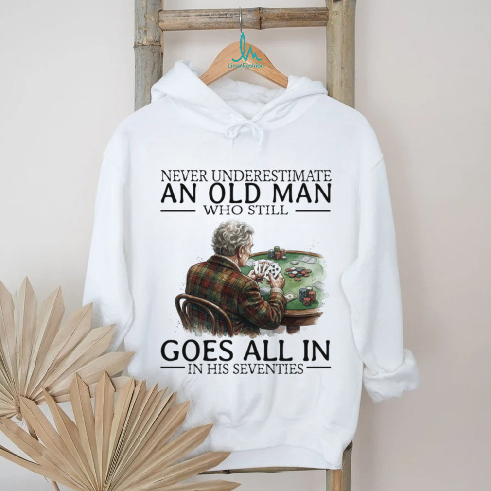 Poker Player Old Man Gambling Casino Card Game Retirement Shirt