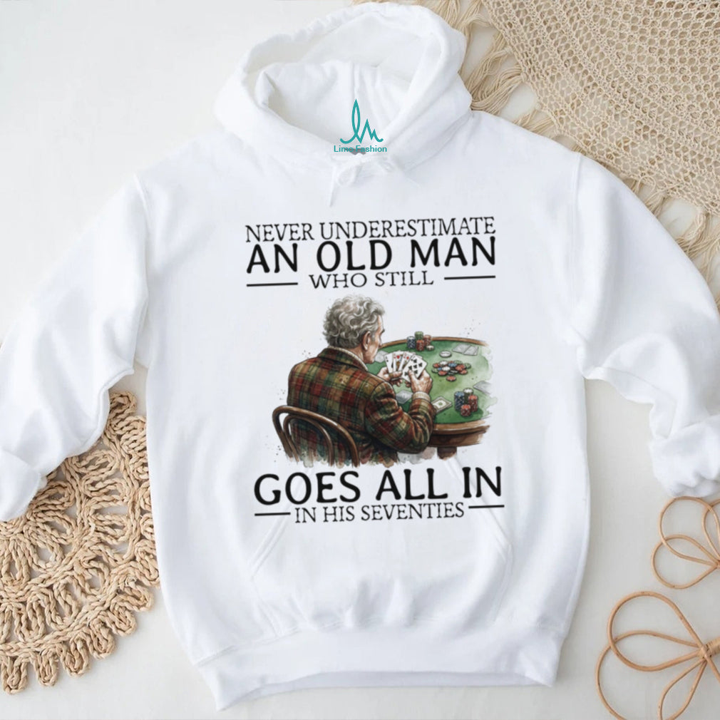 Poker Player Old Man Gambling Casino Card Game Retirement Shirt