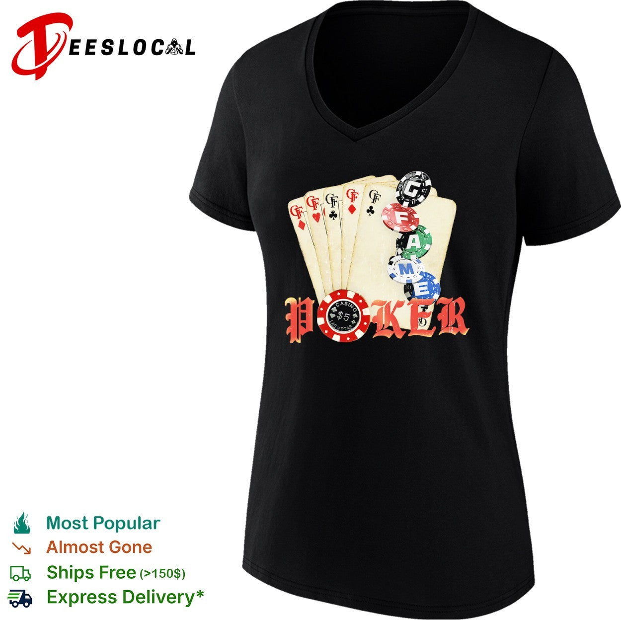 Poker game cards shirt