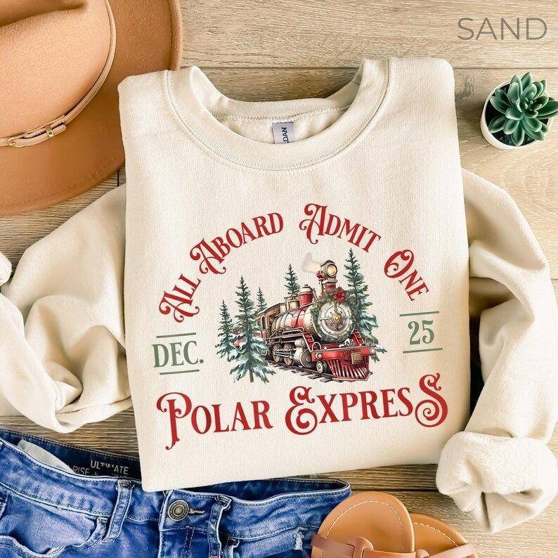 Polar Express Christmas Sweatshirt, Xmas Crewneck t-shirt, Christmas Vibes Gift Shirt, Xmas Part Shirt, Merry Christmas...