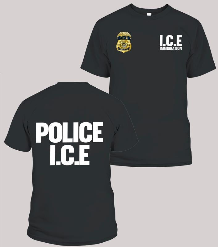 Police ICE US Immigration Printed on Front & Back Men's T-Shirt, Support ICE, ICE Agent Hoodie Sweatshirt | PodTeesHub.com